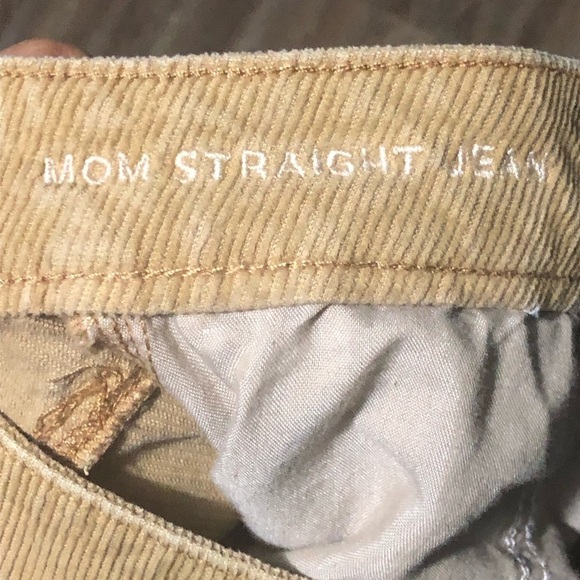 American Eagle Corduroy Pants Women's 6 Long Mom Straight Tan Khaki Retro 70s - Picture 3 of 6